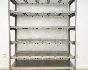 stainless steel large rolling storage shelf laboratory wheels kitchen industrial display