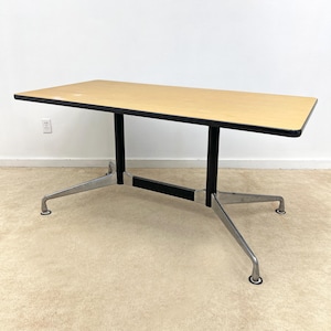 mid century Herman Miller Eames Aluminum Group segmented 59.5” dining table conference