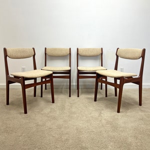 Danish modern (4) teak dining chairs Findahl Mobelfabrik mid century