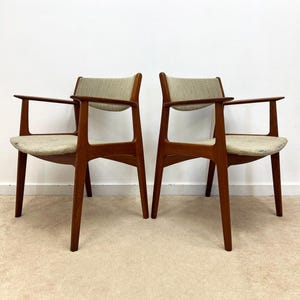 Danish modern (2) teak Henning Kjaernulf Sorø Stolefabrik dining chairs