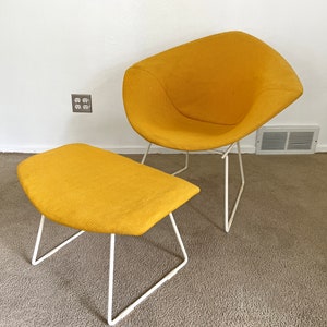 vintage Bertoia Knoll Diamond lounge chair & ottoman mid century