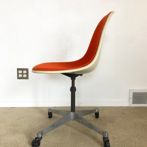 Herman Miller Eames upholstered side shell chair office contract base rolling adjustable height mid century image 2