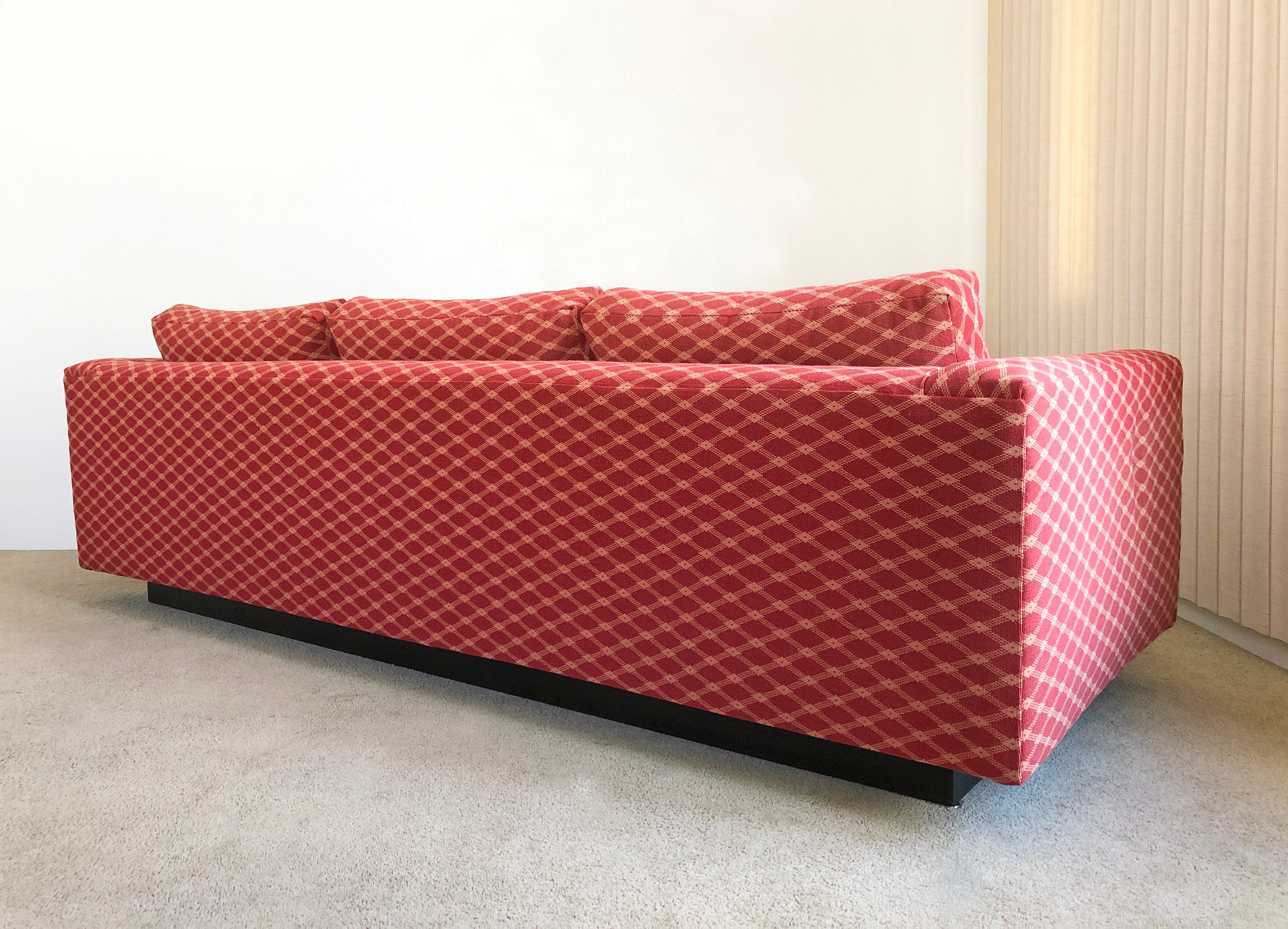 Vintage mid century Dunbar tuxedo sofa couch Etsy