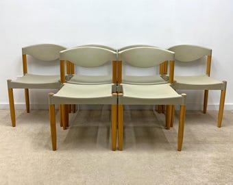 vintage (6) Casala Strax chairs stackable Hartmut Lohmeyer Germany mid century