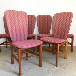 Danish post modern teak Skovby highback dining chair set of 6 mid century