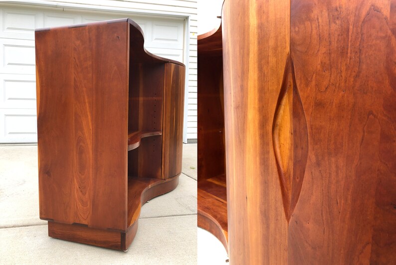 vintage American studio craft furniture credenza sculptural cabinet image 9