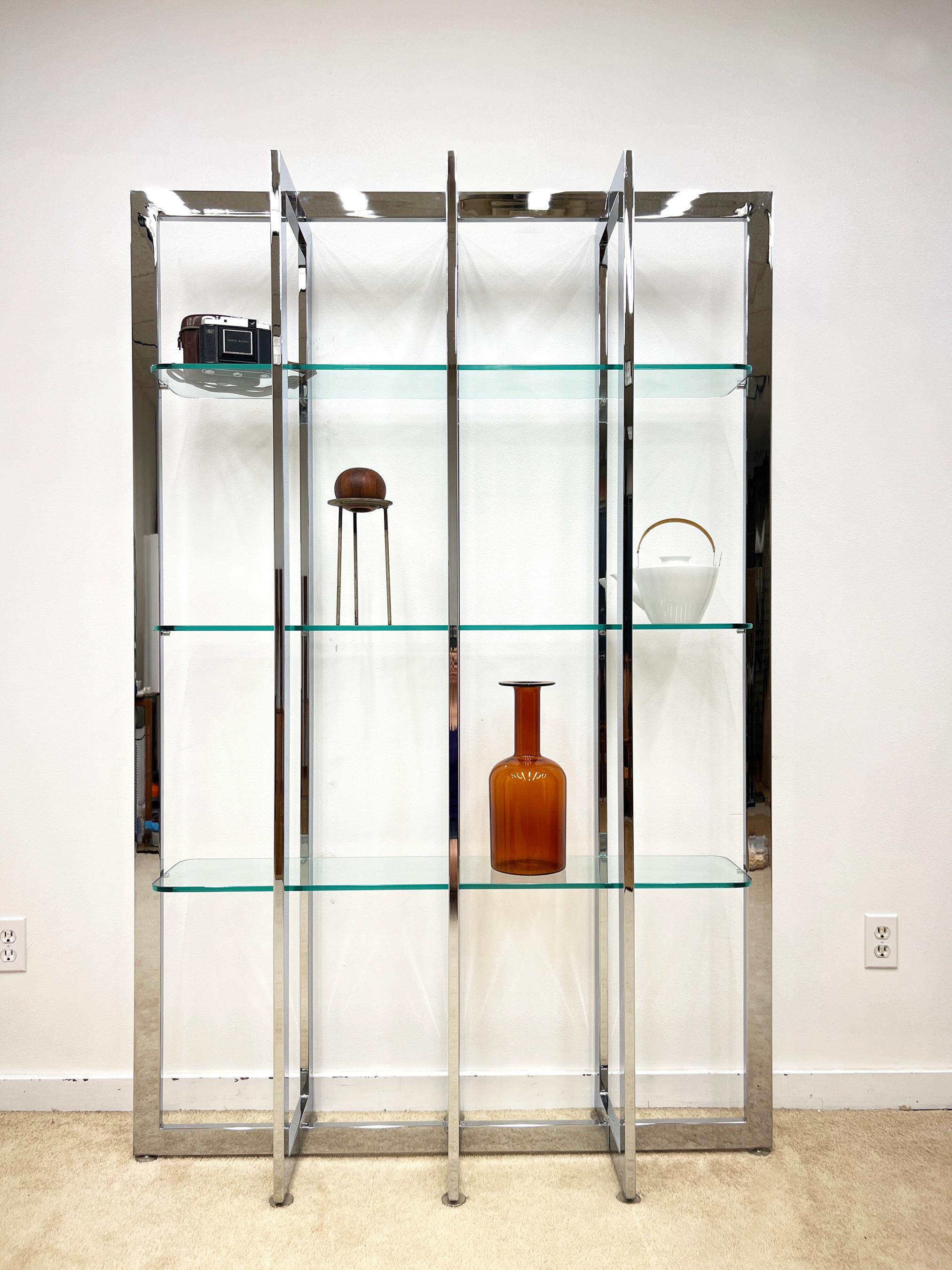 Vintage Chrome Shelving Unit - Etsy