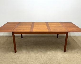 vintage Danish modern teak Vejle drop leaf expanding dining table mid century