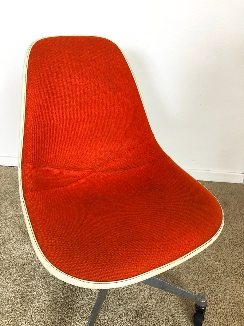 Herman Miller Eames upholstered side shell chair office contract base rolling adjustable height mid century image 6