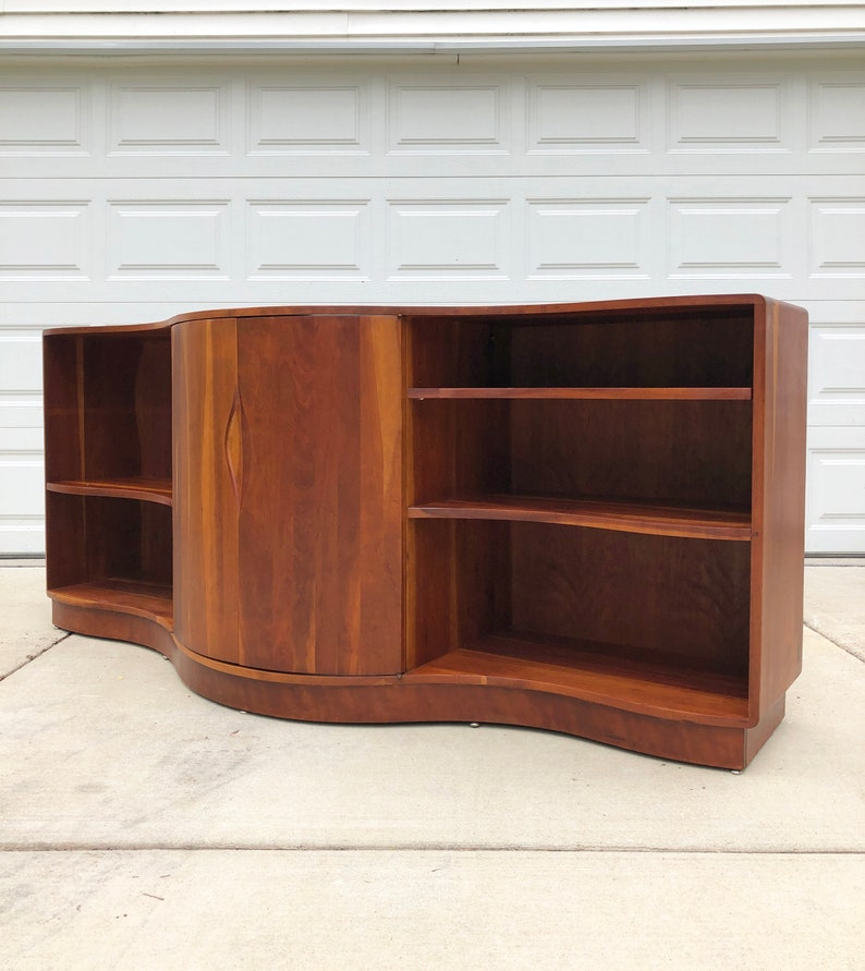 vintage American studio craft furniture credenza sculptural cabinet image 2