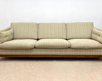 vintage long Dux teak tuxedo sofa couch mid century