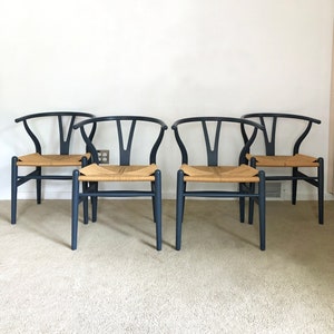 vintage Danish modern (4) Hans Wegner CH24 Wishbone dining chairs set of 4