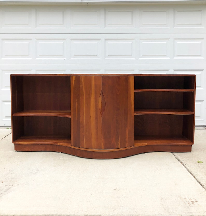 vintage American studio craft furniture credenza sculptural cabinet image 1