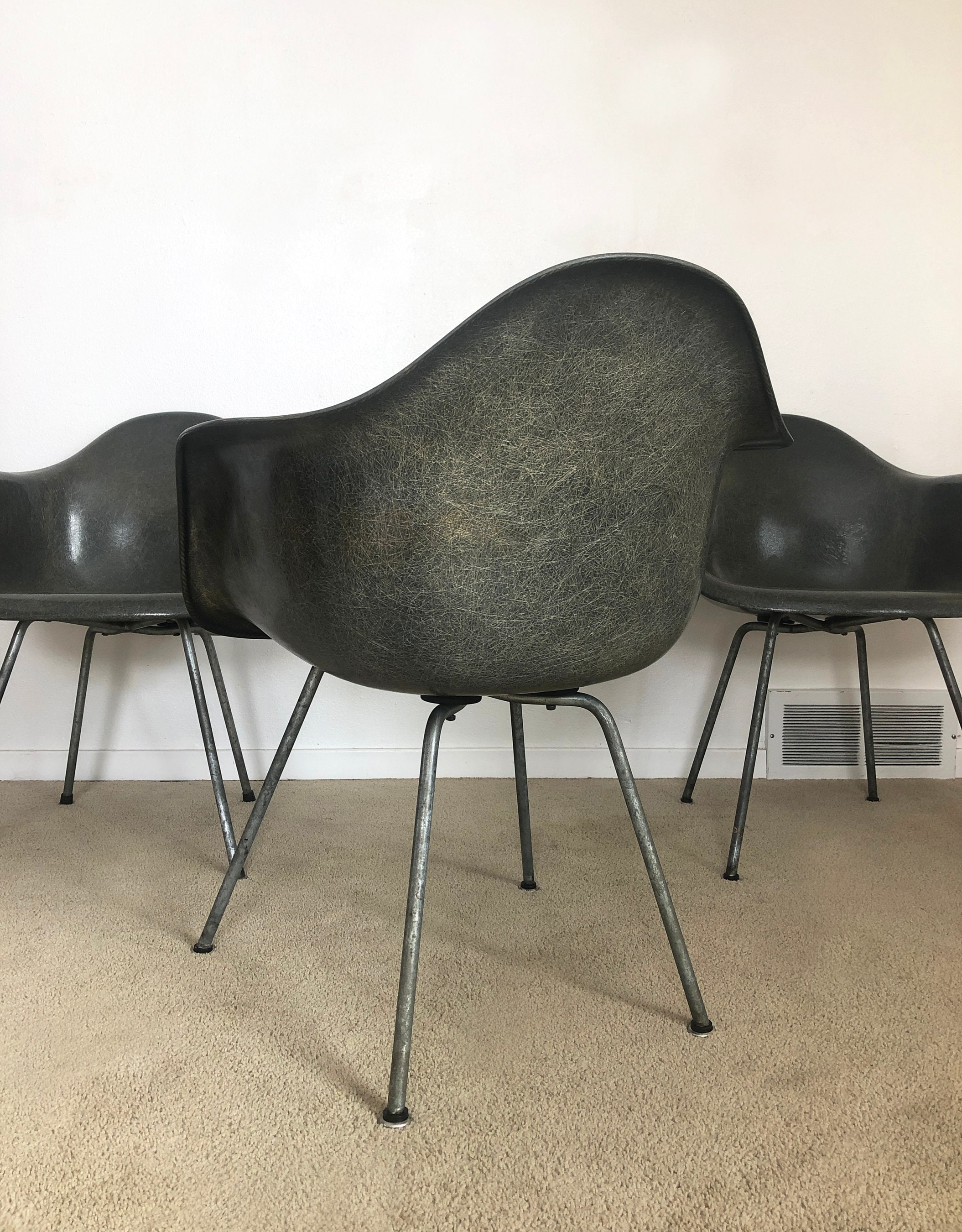Early Herman Miller Eames Zenith Rope Edge Arm Shell Chair Early Herman Miller Eames Zenith Rope Edge Arm Shell Chair
