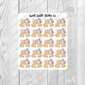 Corgi Stickers, Planner Stickers, Date Night, Valentines Day