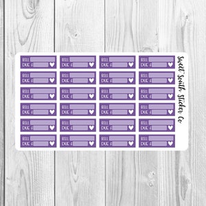 Bill Due, Bill Tracking, Planner Stickers, Functional Stickers