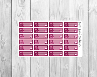 Bill Due, Bill Tracking, Planner Stickers, Functional Stickers