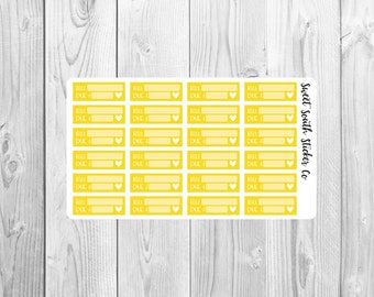 Bill Due, Bill Tracking, Planner Stickers, Functional Stickers