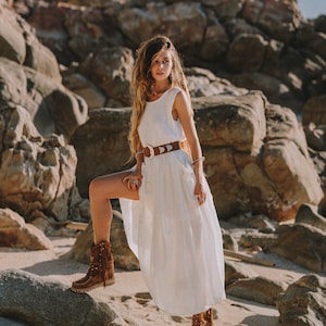 Vestido Boho Maxi Wayan com Bolsos / Vestido Boho / Algodão Natural