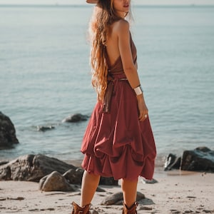Maxi / Midi-Baumwollrock Aurora Rost / Boho Bio-Baumwollrock