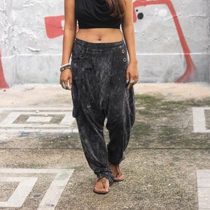 Harem Pants Kanlaya Smoke / Unisex Drop Crotch Pants / 100% Cotton Sweatpants