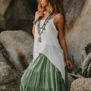 Women&#39;s Cotton Boho Top Calypso / Boho Fairy Top /  Summer Top | Beach Wear
