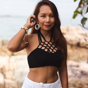 Macrame Crop Top Pali Black