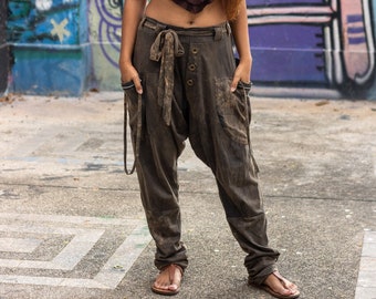 Pantalones bombachos para mujer y hombre en nebulosa/algodón supersuave/pantalones de descanso
