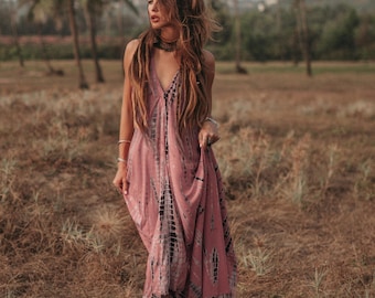 Vestido largo bohemio Naria / Vestido playero / Vestido tie dye de verano
