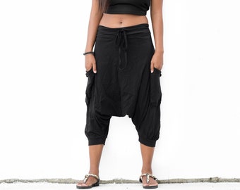 Pantalones Harem cortos para mujeres y hombres / 100% algodón / Pantalones Ninja