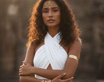 Boho Maxi Kleid Amara / Boho Wickelkleid aus natürlicher Baumwolle