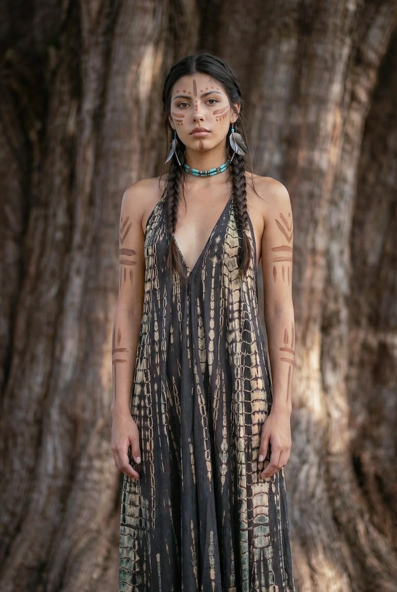 Boho Maxi Dress Black / Beach Cover Up / Summer Tie Dye Dress Dark Grey