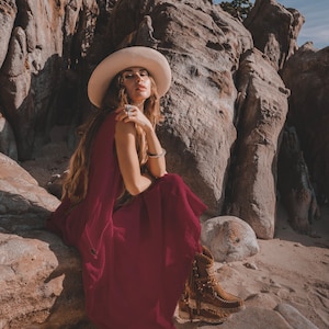 Boho Dress Maxi Wayan with Pockets / Bohemian Dress / Natural Cotton