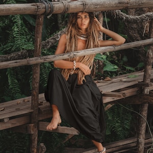 Spódnica maxi Alaina w kolorze miedzi / z kieszeniami / bawełną organiczną / Boho Black