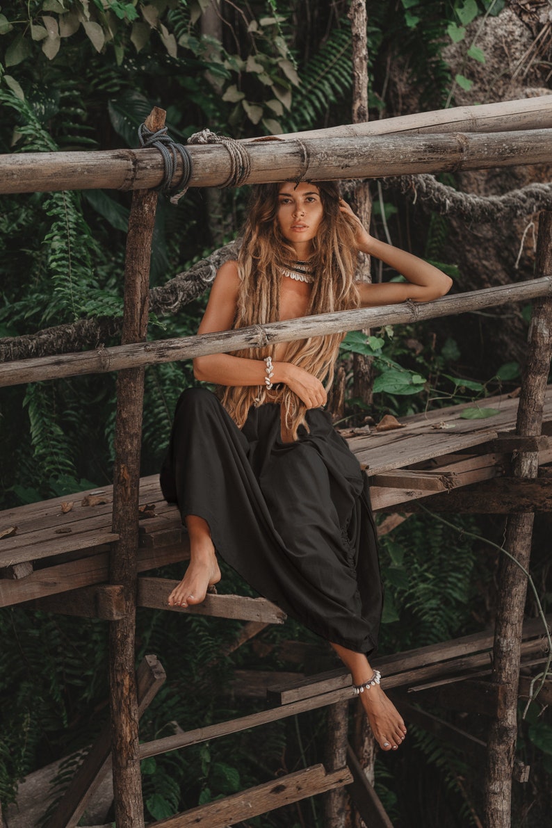 Spódnica maxi Alaina w kolorze miedzi / z kieszeniami / bawełną organiczną / Boho Black