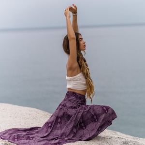 Falda larga y vestido Lamai morado/falda boho mandala/vibraciones bohemias