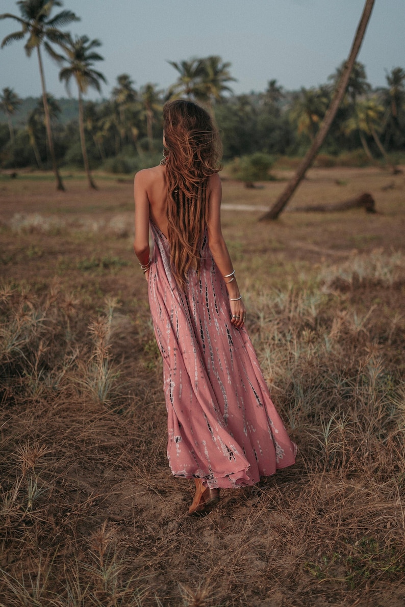 Boho Maxi Dress Naria / Beach Cover Up / Summer Tie Dye Dress zdjęcie 1