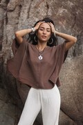 Women's Butterfly Cotton Top /Sola Top Mocha / Super Soft Gauze Cotton product logo
