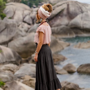 Maxi Skirt & Dress Aotea in Sand / Double Gauze Long Skirt / Organic Cotton image 7