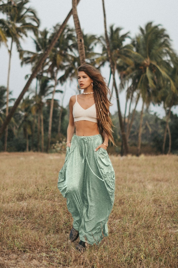 Convertible Maxi Skirt Palazzo Pants in Ocean Super Soft Cotton Pockets Fits Plus Size Etsy