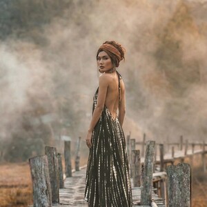 Boho Maxi Dress Red / Beach Cover Up / Summer Tie Dye Dress image 13