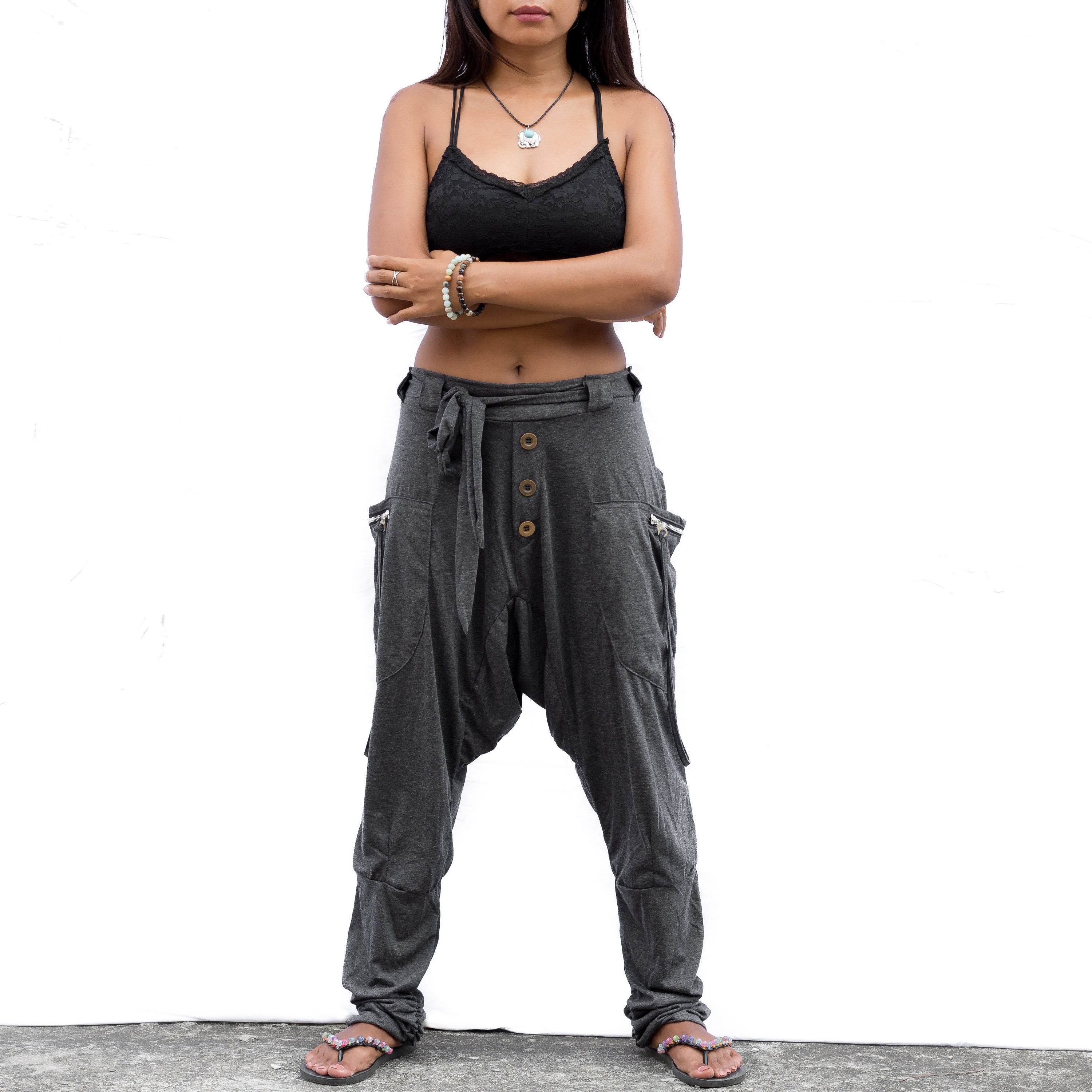 Harem Pants for Women & Men in Charcoal / Super Soft Cotton