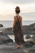 Sleeveless Pocket Dress Mahika Brown / Bohemian Dress / 100% Cotton product logo