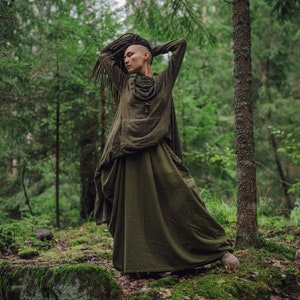 Spódnica maxi Alaina w kolorze miedzi / z kieszeniami / bawełną organiczną / Boho Olive