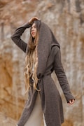Women's Hooded Cardigan Sweater Jacket Lalilma Brown product logo