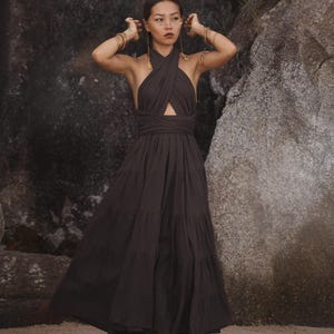 Boho Maxi Kleid Amara / Boho Wickelkleid aus natürlicher Baumwolle