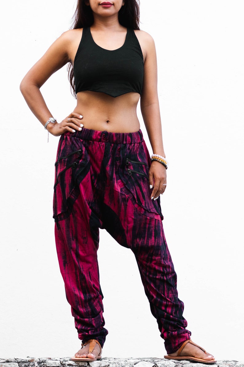 Harem Pants Tie Dye Drop Crotch Pants Cyberpunk