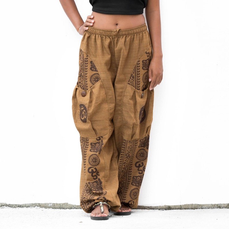 Buddhist Om Pants Harem Pants Baggy Pants women men Casual Pants Buddhist Boho Pants women men Yoga Pants