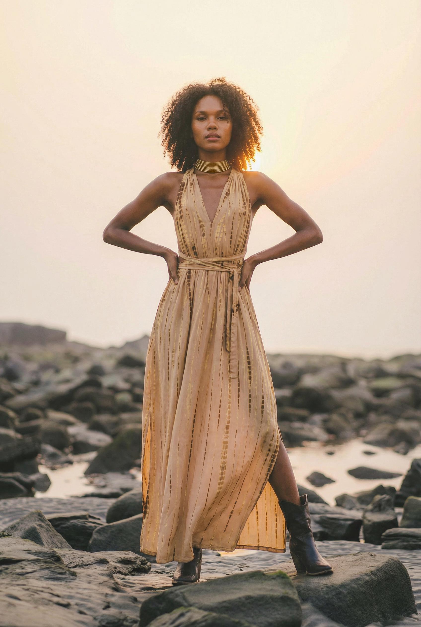 Boho Tie Dye Maxi Dress | Vacation Resort Wear | Summer Goddess Dress