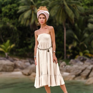 Maxi Skirt & Dress Aotea in Sand / Double Gauze Long Skirt / Organic Cotton image 6